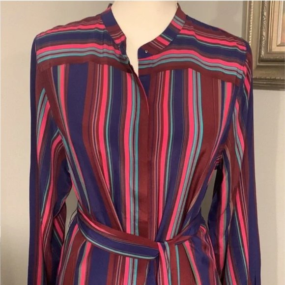 Figue Elena Long-Sleeve Multi-Striped Dress Size M NWOT - Picture 4 of 12